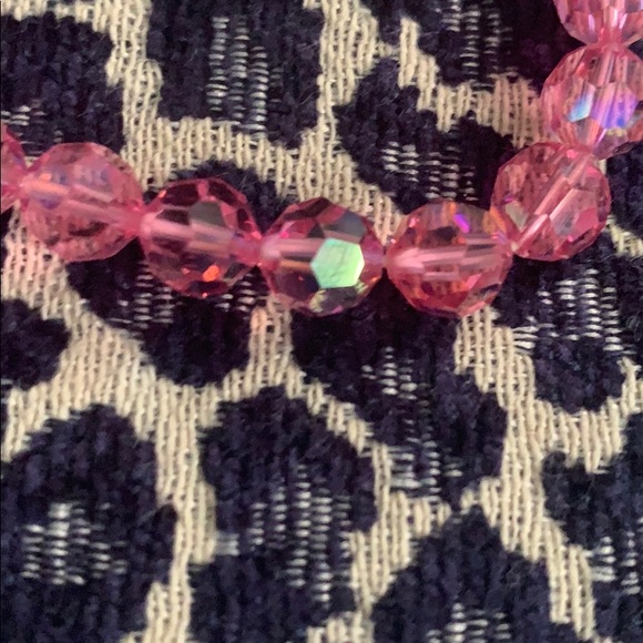 Pink crystal beaded adjustable bracelet - Picture 4 of 4